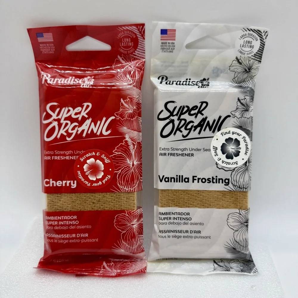 Paradise Super Organic Cherry & Vanilla Frosting Scent Air Freshener Stone 2 Lot